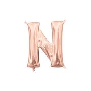 13in Air-Filled Rose Gold Letter Balloon (N)